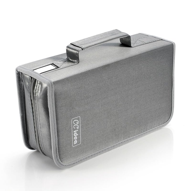 CCidea CD Case DVD Storage Holder, 128 Capacity DVD Cases Organizer CD Plastic Protective Carrying Binder,Portable Cd Wallet for Home Travel (Gray) - Image 1